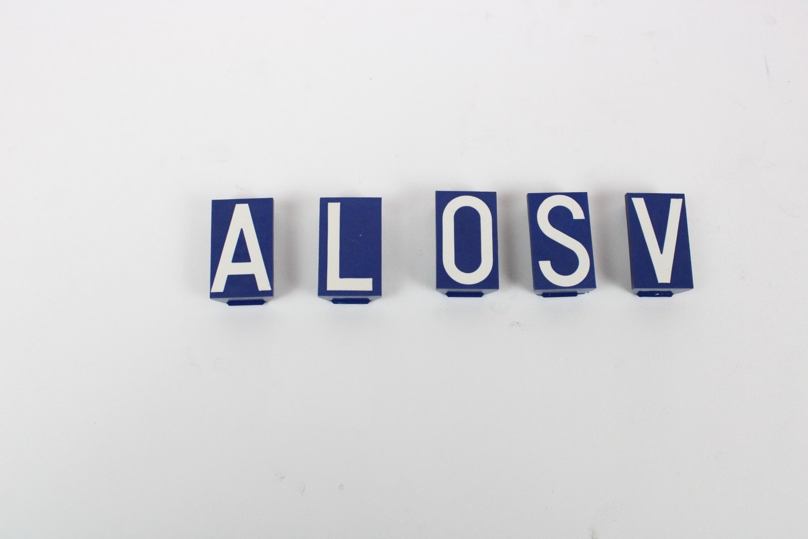 Teken kunststof 40mm,  Teken "S"  Blauw/Wit